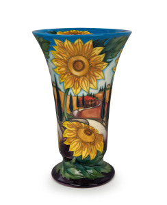 MOORCROFT "White Road to Tuscany" English pottery vase by Sian Leeper, limited edition 136/300, in original box of issue, circa 2006, impressed factory mark and artist details to base, 22.5cm high