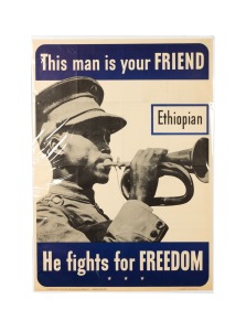 'This man is your FRIEND - Ethiopian - He fights for FREEDOM', original 1942 colour poster, published by the United States Government Office of Facts and Figures, 102 x 72cm.