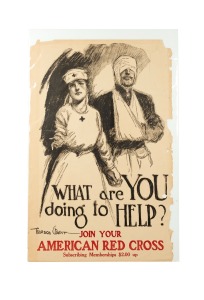 GORDON GRANT (1875-1962) 'What are You doing to Help? Join Your American Red Cross - Subscribing Memberships $2.00 up', original 1919 colour poster, the artist's name at bottom left in the plate, published by the American Red cross, 97 x 63cm.