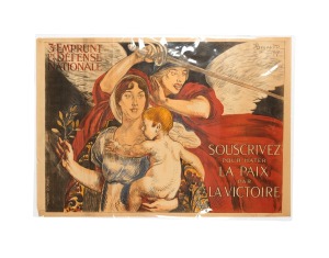 ALBERT BESNARD (1849-1934) '3e Emprunt De La D&eacute;fense Nationale - Souscrivez Pour H&acirc;ter La Paix Par La Victoire' [Third National Defence Loan - Your Purchase Will Hasten Peace Through Victory], original 1917 colour poster, the artist's signature at upper r