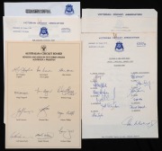 VICTORIAN TEAM SHEETS: Feb.1980 (Dav. Whatmore captain); Jan.1983 (G. Yallop captain); Nov. 1987 (G. Wood captain); March 1997 (T. Dodemaide captain); Oct. 1998 (South Australian team v Victoria; Greg Blewett captain); also New Zealand 1982/83 and a print