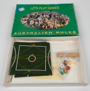 Extremely rare copy of c. 1960s 'Star Football Australian Rules' board game by Star Board Game Products, comprising cardboard playing field and scoreboard, forty-four score pieces, all twelve team name cards, three dice, fifty-four plastic counters, toget - 3