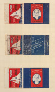 The 1938-48 Australian and English Test Cricketers: "Duncan's 60's Yacht Brand Safety Matches" box wrappers plus a generic example (opened out) featuring portraits of members of both teams including Bradman, Chipperfield, O'Reilly, Fingleton, Loxton, Mill