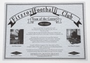 FITZROY FOOTBALL CLUB: "Team of the Century 1897 - 1996" souvenir jersey, signed by Kevin Murray (Captain) and Garry Wilson (Vice Captain). With CofA. - 4