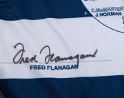 GEELONG F.C. 1951-1952 VFL PREMIERS COMMEMORATIVE JERSEY: "Legends of Kardinia Park", signed by Fred Flanagan and Bob Davis at a private signing in 2006. - 2