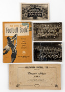 COLLINGWOOD: A 1927 Premiership team photo postcard by Studios Pty Ltd; two 1940s team photos by Charles Boyles; a "Collingwood Football Club Players' Album 1962 (2nd edition); and an ES&A Savings Bank Football Book with teh fixture for 1963. (5 items); 
