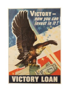 DEAN CORNWELL (1892-1960) 'VICTORY - now you can invest in it! - VICTORY LOAN', original 1945 colour poster, the artist's name at lower left in the plate, published by the United States Department of the Treasury, 93 x 66cm.