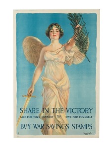 WILLIAM HASKELL COFFIN (1878-1941) 'Share In The Victory - Save For Your Country - Save For Yourself - Buy War Savings Stamps', original 1917 colour poster, laid down on linen, the artist's name at lower right in the plate, published by the United States 
