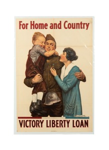 ALFRED EVERITT ORR (1886-1927) 'For Home and Country - Victory Liberty Loan', original 1918 colour poster, the artist's name at lower right in the plate, published by the United States Department of the Treasury, 75 x 50cm.