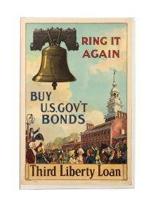 'Ring It Again - Buy U.S. Gov't Bonds - Third Liberty Loan', original 1918 colour poster, produced by the Sackett & Wilhelms Corporation, 76 x 51cm.