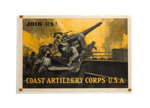 PHILIP LYFORD (1887-1950) 'Join Us! Coast Artillery Corps - U.S.A.', original c. 1920 colour poster, the artist's name at lower right in the plate, published by the United States Army Engineer Reproduction Plant, 84 x 58cm.