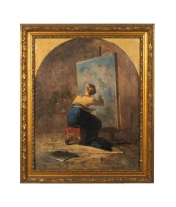 ARTIST UNKNOWN, (the painter), oil on canvas, signed lower right "A. B. Rome, ' 67", ​​​​​​​60 x 49cm, 75 x 62cm overall.