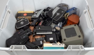 Remainder lot of five Bolex movie cameras, plus very large quantity of many different accessories. Inspection will reward!