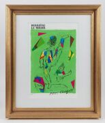 MARC CHAGALL framed reproduction posthumous print, 61 x 52cm overall - 2
