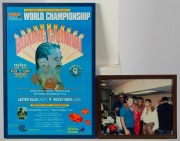 BOXING COLLECTION: Including a large framed Lionel Rose display, a framed photograph of Mike Tyson with Jeff Fenech, a framed poster of a Lester Ellis v Rocky Berg World Championship fight, a pair of Jeff Horn 10oz boxing gloves, and various other signed - 3