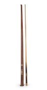HORACE LINDRUM: Circa 1950s billiards cue, length 153cm, with ivory plate featuring portrait and text 'Horace Lindrum - Champion Cue', together with leather case.