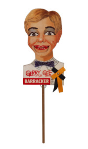 A Richmond Football Club "Gerry Gee Barracker" ventriloquist toy, with moving mouth mechanism. Overall 54cm high. Extremely rare and the only example we have offered.