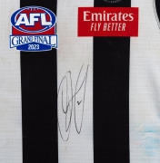 JORDAN DE GOEY'S #2 COLLINGWOOD SIGNED MATCH-WORN 2023 GRAND FINAL GUERNSEY, together with the certificate of authenticity and the official box of issue, numbered 1/1, issued by the AFL, the AFL Players Association and the Collingwood football club. Attr - 3