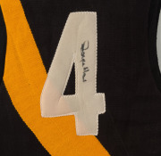 RICHMOND FOOTBALL CLUB: "ROYCE HART, BACK TO BACK PREMIERSHIP CAPTAIN, 1973-74" signed guernsey framed together with attractive photographic display, with CofA verso, 100 x 130cm overall. - 2
