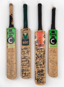 A group of four miniature bats, fully-signed by Pakistani and Australian cricketers, circa mid 1990s. (4 items)