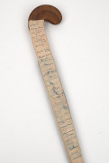 A Vijayanti hockey stick with applied fabric, signed by the 1998 Indian hockey team, who were competing in Australia, together with another hockey stick with many signatures illegible. - 3