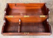 An antique English mahogany instrument case with brass bindings, early 19th century, 18cm high, 61cm wide, 21cm deep - 3