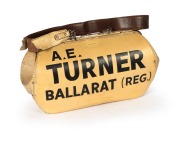 BOOKMAKER'S BOARD: Original bookmaker's betting board, showing odds for twenty-four horses, in original timber carry case, and accompanied by the betting bag used by A.E. Turner of Ballarat, the board 70 x 78cm opened out. (2 items) - 2