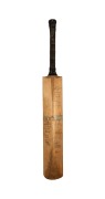 THE AUSTRALIAN TEAM IN ENGLAND 1938: A W.M. Woodfull Australia XI Dominion cricket bat, signed to the front of the blade by the Australian team, including Don Bradman, Stan McCabe, Jack Fingleton, Bill O'Reilly, and Sid Barnes. Additionally signed on the - 2
