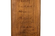 THE AUSTRALIAN TEAM IN ENGLAND 1938: A W.M. Woodfull Australia XI Dominion cricket bat, signed to the front of the blade by the Australian team, including Don Bradman, Stan McCabe, Jack Fingleton, Bill O'Reilly, and Sid Barnes. Additionally signed on the - 7