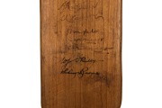 THE AUSTRALIAN TEAM IN ENGLAND 1938: A W.M. Woodfull Australia XI Dominion cricket bat, signed to the front of the blade by the Australian team, including Don Bradman, Stan McCabe, Jack Fingleton, Bill O'Reilly, and Sid Barnes. Additionally signed on the - 8