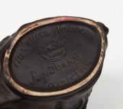 1956 MELBOURNE OLYMPICS: Wembley ware Australian Aboriginal ceramic character jug, ​​​​​​​stamped to base "Wembley Ware, Olympics 1956", 10cm, high 17cm wide. - 5