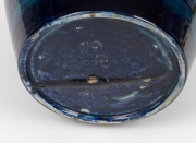 MOORCROFT "Moonlit Blue" spectacular English exhibition pottery mantle vase, impressed factory mark to base, signature obscured by glaze, an imposing 40cm high, 27cm wide. - 3