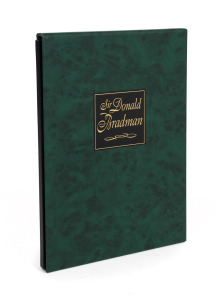The Inaugural Don Bradman Memorial Luncheon at the MCC Members Dining Room on 27 August 2001 - special "Sir Donald Bradman" album produced by Australia Post and only available to the attendees; together with the souvenir menu in a slipcase.&nbsp;&nbsp;