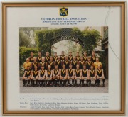 Barry Round's original team photographs from all five of the Victorian representative teams for which he was selected (VFL 1978/1979/1981/1982 and VFA 1988), each with player names and game stats listed, framed and glazed, the largest 39 x 33cm overall. R - 5
