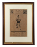 LES DARCY: Original 1917 Les Darcy Boxing Supplement poster issued by the Sydney Referee; window-mounted, framed and glazed, 65.5 x 49cm overall.