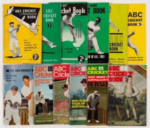 A collection of ABC Cricket Books including the MCC Tour of Australia 1954-55, the 1956 Tour of England, the 1958-59 MCC Tour, the 1961 Australian Tour of the UK, the 1962-63 MCC Tour of Australia, the 1965-66 MMC Tour of Australia, the 1968 Australian To