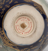 SATSUMA fine quality antique Japanese earthenware vase on blue ground with gilt highlights, Meiji Period, 19th century, 14.5cm high - 3