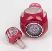 An unusual millefiori and faceted pink glass overlay bottle with stopper, 19th century, ​​​​​​​18cm high. - 3