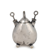 An English Arts & Crafts silver plated table cigar lighter, made by Hukin & Heath in the manner of Christopher Dresser, 19th century, 8.5cm high.