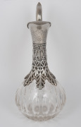 An antique cut crystal claret jug with Continental 800 silver mount, 19th century, ​​​​​​​32cm high. - 2