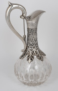 An antique cut crystal claret jug with Continental 800 silver mount, 19th century, ​​​​​​​32cm high. - 3