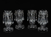 WATERFORD two pairs of Irish crystal mantle lustres, 20th century, 24cm and 23cm high.