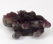 A Chinese carved hardstone figure riding on a mythical creature, 19th/20th century, ​​​​​​​16cm high. - 3