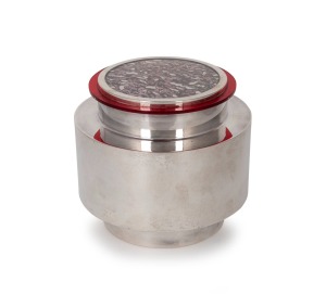 Prototype ice container by Vic Wood of Melbourne, vintage lidded ice bucket with chrome finish; together with original hand-painted design, blueprints and schematic details, circa 1972.