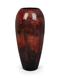 MOORCROFT "Eventide" flambe English pottery vase, underglaze signature mark to base "W. Moorcroft" with impressed factory mark "MOORCROFT, MADE IN ENGLAND", 36.5cm high.