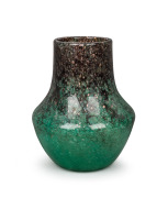 MONART antique Scottish green art glass vase, early 20th century, ​​​​​​​25cm high