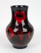 MOORCROFT "Poppy" flambe baluster shaped English pottery vase underglaze blue signature mark to base "W. Moorcroft" and impressed "MOORCROFT", 26cm high. - 2