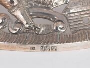 An antique Irish silver potato ring with pierced and engraved decoration, made in Dublin, 20th century, 10cm high, 21cm diameter, 418 grams. - 5