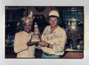ENGLISH TEST CRICKETERS IN AUSTRALIA: A group of signed original photographs collected by cricket tragic Larry Mendonca, when famous cricketers visited his restaurant in Melbourne. Signatories include Ian Botham, Mike Gatting, Devon Malcolm, Mike Atherton - 3