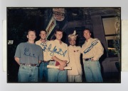 ENGLISH TEST CRICKETERS IN AUSTRALIA: A group of signed original photographs collected by cricket tragic Larry Mendonca, when famous cricketers visited his restaurant in Melbourne. Signatories include Ian Botham, Mike Gatting, Devon Malcolm, Mike Atherton - 7